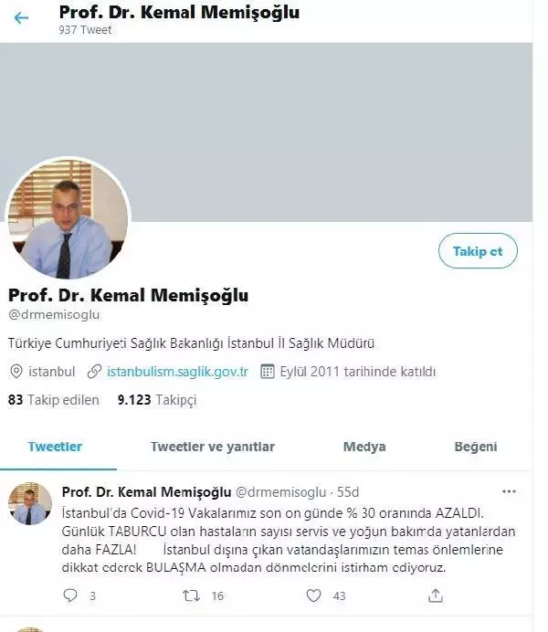 İSTANBUL İL SAĞLIK MÜDÜRÜ: COVİD-19 VAKALARIMIZ SON ON GÜNDE YÜZDE 30 ORANINDA AZALDI İSTANBUL İL SAĞLIK MÜDÜRÜ: COVİD-19 VAKALARIMIZ SON ON GÜNDE YÜZDE 30 ORANINDA AZALDI