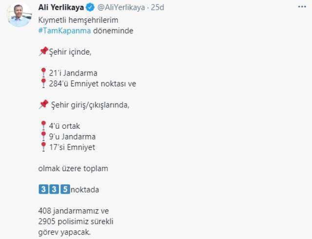 İstanbul Valisi Yerlikaya'dan tam kapanmaya saatler kala önemli uyarı: Belgeleri olmayanlara kesinlikle işlem yapılacak İstanbul Valisi Yerlikaya'dan tam kapanmaya saatler kala önemli uyarı: Belgeleri olmayanlara kesinlikle işlem yapılacak
