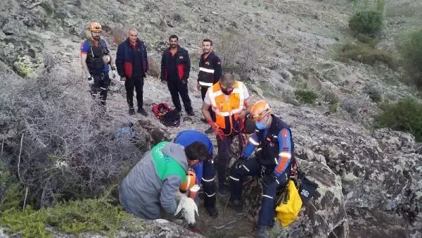 KOYUNUYLA BİRLİKTE MAHSUR KALAN ÇOBAN, KURTARILDI KOYUNUYLA BİRLİKTE MAHSUR KALAN ÇOBAN, KURTARILDI