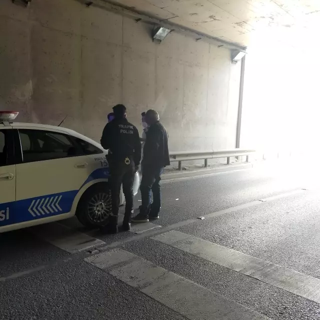 Otomobil önce kağıt toplayıcısına sonra tıra çarptı Otomobil önce kağıt toplayıcısına sonra tıra çarptı