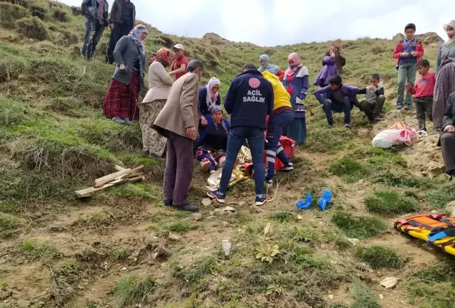Pancar toplamak isterken kayalıklardan düştü Pancar toplamak isterken kayalıklardan düştü