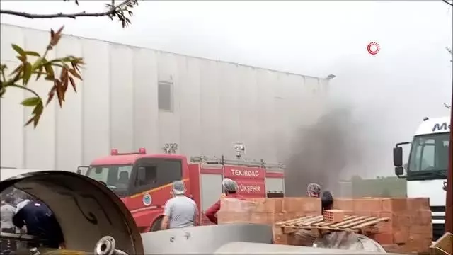 Tekirdağ'da fabrika yangını Tekirdağ'da fabrika yangını