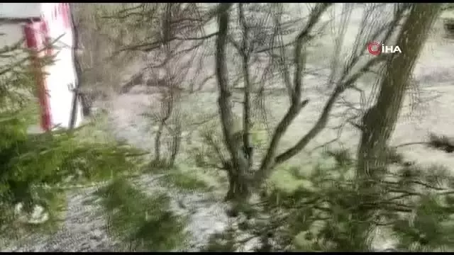 Ceviz büyüklüğünde yağan dolu hasara neden oldu Ceviz büyüklüğünde yağan dolu hasara neden oldu