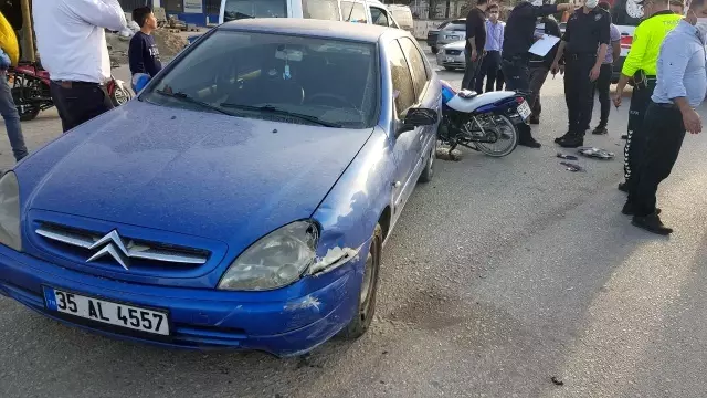 Ters yönde seyreden motosiklet, otomobille çarpıştı: 1 yaralı Ters yönde seyreden motosiklet, otomobille çarpıştı: 1 yaralı
