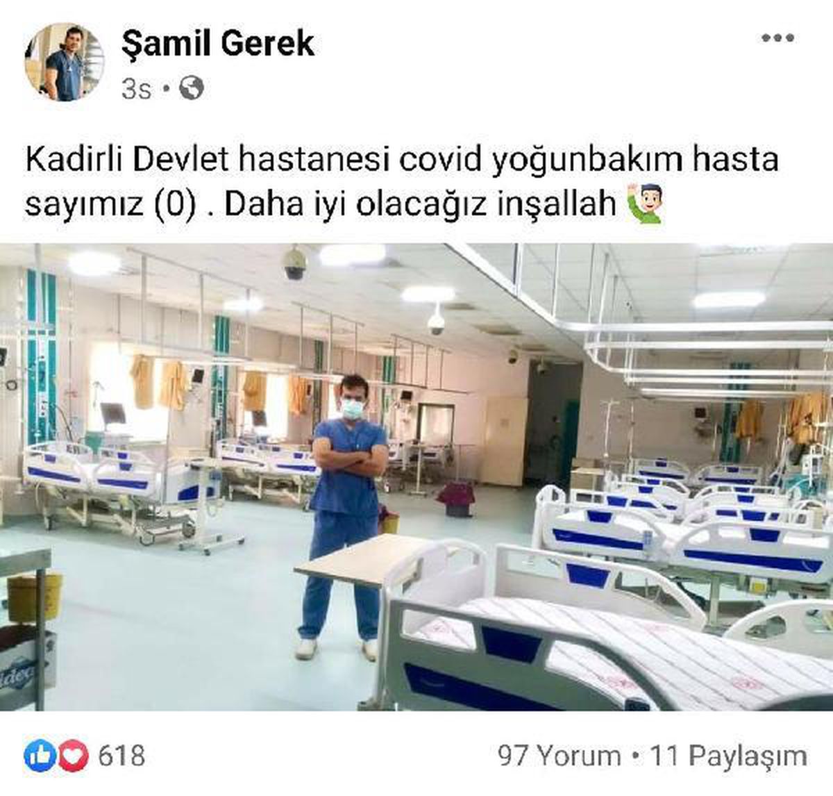 Kırmızı kategorideki Osmaniye'de boş yataklı yoğun bakım servisi