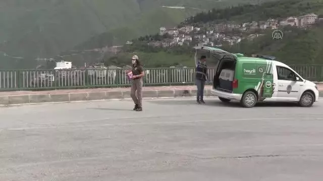 Mersin'de polisler tam kapanmada sokak hayvanlarını besledi Mersin'de polisler tam kapanmada sokak hayvanlarını besledi