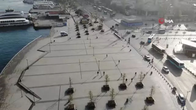 Tam kapanma sonrası Kadıköy ve Üsküdar'da meydanlar sessizliğe büründü