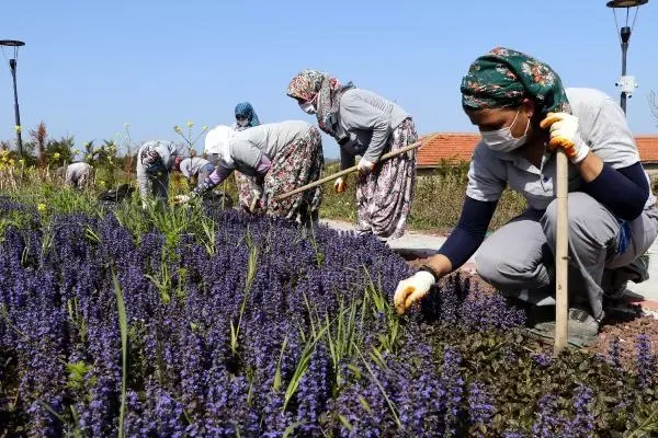 TAM KAPANMANIN İLK GÜNÜNDE KADIN İŞÇİLER, ÇAPA YAPIP, OTLARI TEMİZLEDİ TAM KAPANMANIN İLK GÜNÜNDE KADIN İŞÇİLER, ÇAPA YAPIP, OTLARI TEMİZLEDİ
