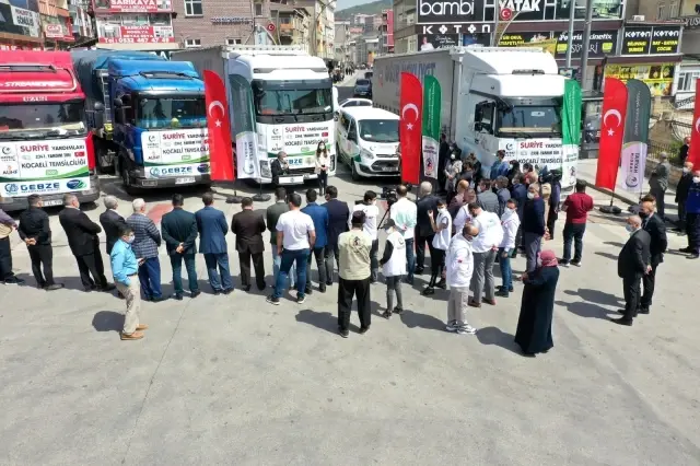 Yardım tırları Dilovası'ndan uğurlandı