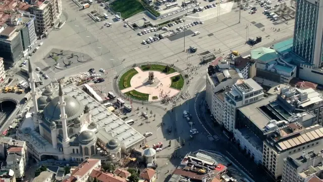 1 Mayıs'ta Taksim Meydanı drone ile görüntülendi
