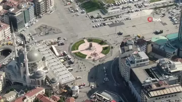 1 Mayıs'ta Taksim Meydanı drone ile görüntülendi