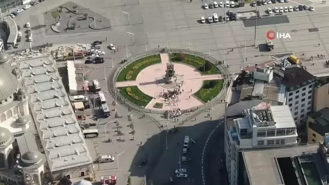 1 Mayıs'ta Taksim Meydanı drone ile görüntülendi