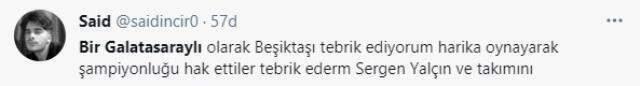 Fenerbahçe ve Galatasaraylı taraftarların Beşiktaş'ı tebrik ettiği paylaşımlar sosyal medyaya damga vurdu Fenerbahçe ve Galatasaraylı taraftarların Beşiktaş'ı tebrik ettiği paylaşımlar sosyal medyaya damga vurdu