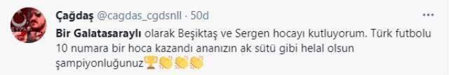 Fenerbahçe ve Galatasaraylı taraftarların Beşiktaş'ı tebrik ettiği paylaşımlar sosyal medyaya damga vurdu Fenerbahçe ve Galatasaraylı taraftarların Beşiktaş'ı tebrik ettiği paylaşımlar sosyal medyaya damga vurdu
