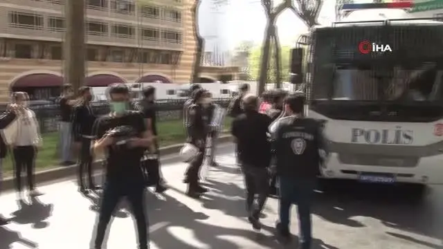 Harbiye'den Taksim'e çıkmak isteyen gruba müdahale