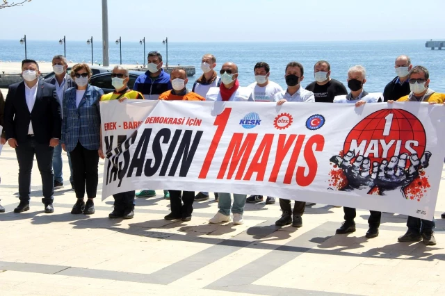 Sinop'ta 1 Mayıs maske ve mesafeyle kutlandı