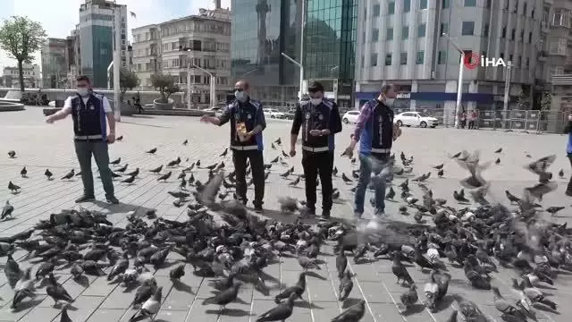 Taksim meydanı 1 Mayısta kuşlara kaldı