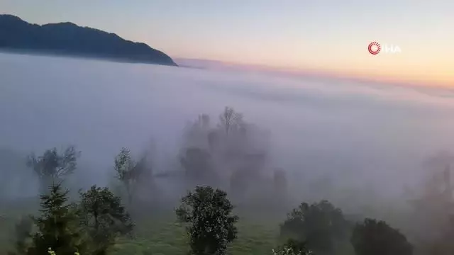 Doğu Karadeniz'de sis bulutlarının mest eden dansı