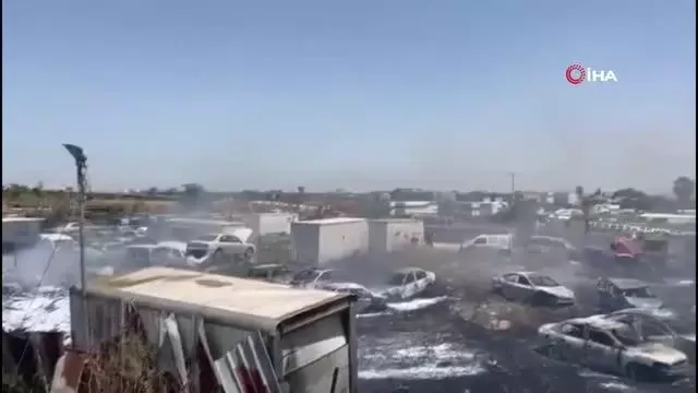 İsrail'de Ben Gurion Uluslararası Havaalanı yakınlarında yangın İsrail'de Ben Gurion Uluslararası Havaalanı yakınlarında yangın