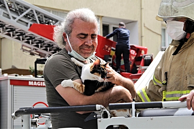 İzmir'de görme engelli kediye nefes kesen kurtarma operasyonu İzmir'de görme engelli kediye nefes kesen kurtarma operasyonu