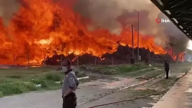 Biyokütle yakıtlı enerji santralindeki yangın 80 bin metrekarelik alanda sürüyor Biyokütle yakıtlı enerji santralindeki yangın 80 bin metrekarelik alanda sürüyor