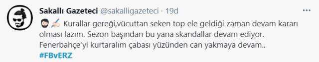 Fenerbahçe'nin kazandığı penaltıya sosyal medyada büyük tepki var