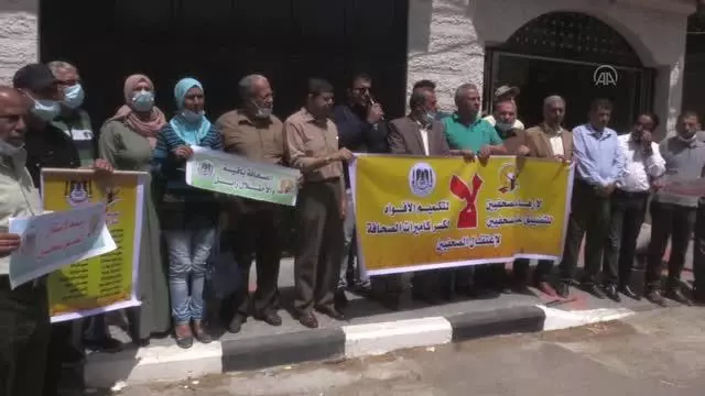 İsrail'in Filistinli gazetecilere yönelik ihlalleri protesto edildi İsrail'in Filistinli gazetecilere yönelik ihlalleri protesto edildi