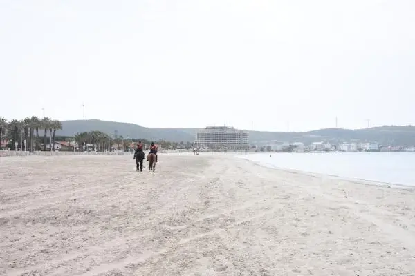 İzmir'de Ilıca Plajı'nda atlı denetim İzmir'de Ilıca Plajı'nda atlı denetim
