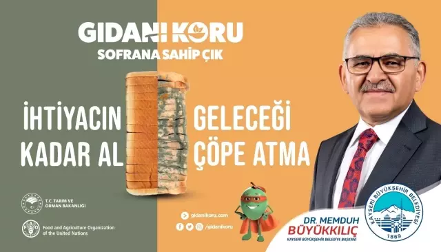 Kayseri, 'Gıdanı Koru Sofrana Sahip Çık' kampanyasında, büyükşehirler arasında ilk sırada yer aldı Kayseri, 'Gıdanı Koru Sofrana Sahip Çık' kampanyasında, büyükşehirler arasında ilk sırada yer aldı