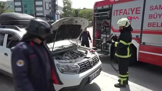 Son dakika haberi! Samsun'da yanan cipi polisler söndürdü Son dakika haberi! Samsun'da yanan cipi polisler söndürdü