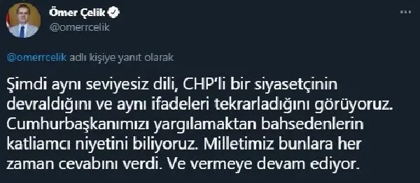AK Parti Sözcüsü Çelik'ten, CHP'li Erdoğdu'ya tepki AK Parti Sözcüsü Çelik'ten, CHP'li Erdoğdu'ya tepki
