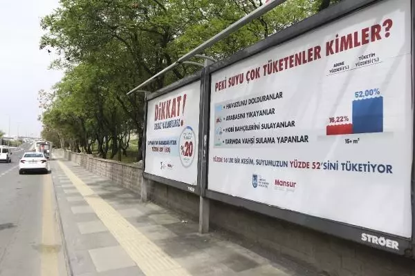 Başkentte reklam panolarından 'Susuz kalabiliriz' uyarısı Başkentte reklam panolarından 'Susuz kalabiliriz' uyarısı