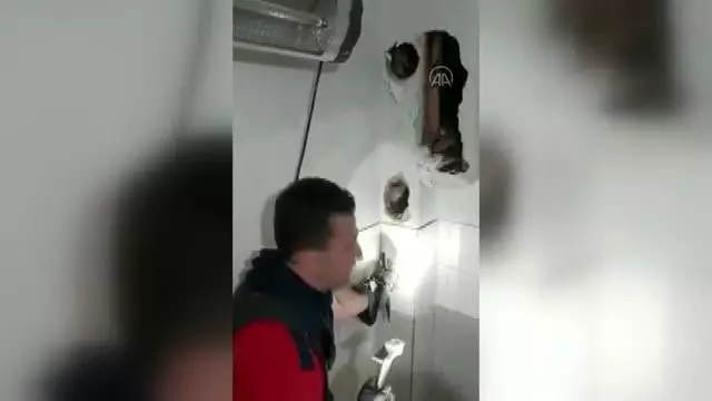 Havalandırma bacasında mahsur kalan kedi yavrusu kurtarıldı Havalandırma bacasında mahsur kalan kedi yavrusu kurtarıldı