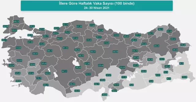 İl il koronavirüs vaka sayıları kaçtır? 24-30 Nisan İl il güncel koronavirüs risk haritası ve haftalık vaka sayıları açıklandı mı? İl il koronavirüs vaka sayıları kaçtır? 24-30 Nisan İl il güncel koronavirüs risk haritası ve haftalık vaka sayıları açıklandı mı?