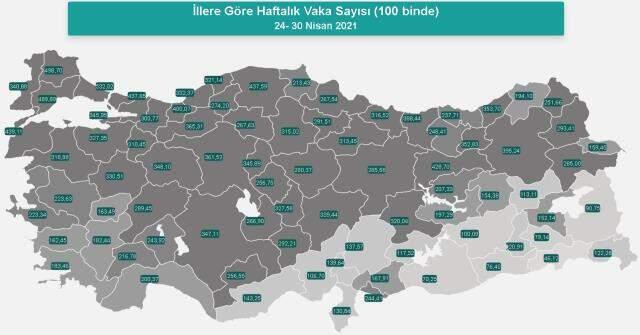 İl il koronavirüs vaka sayıları kaçtır? 24-30 Nisan İl il güncel koronavirüs risk haritası ve haftalık vaka sayıları açıklandı mı? İl il koronavirüs vaka sayıları kaçtır? 24-30 Nisan İl il güncel koronavirüs risk haritası ve haftalık vaka sayıları açıklandı mı?