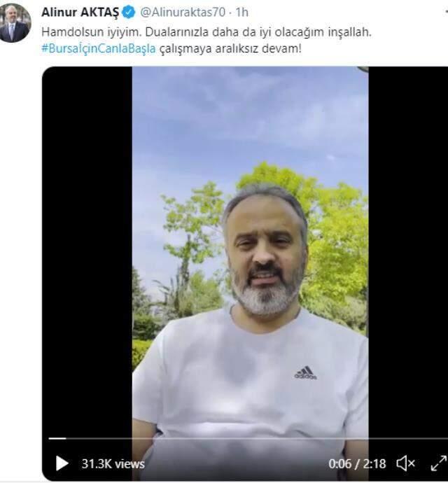 Koronavirüs mağduru Bursa Belediye Başkanı Aktaş'ın sağlık durumuna yönelik önemli gelişme: Taburcu oldu! Koronavirüs mağduru Bursa Belediye Başkanı Aktaş'ın sağlık durumuna yönelik önemli gelişme: Taburcu oldu!