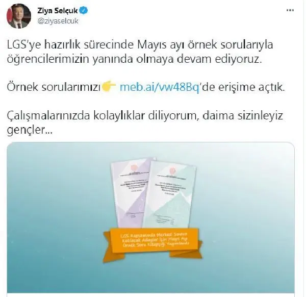 LGS mayıs ayı örnek soru kitapçığı yayımlandı LGS mayıs ayı örnek soru kitapçığı yayımlandı
