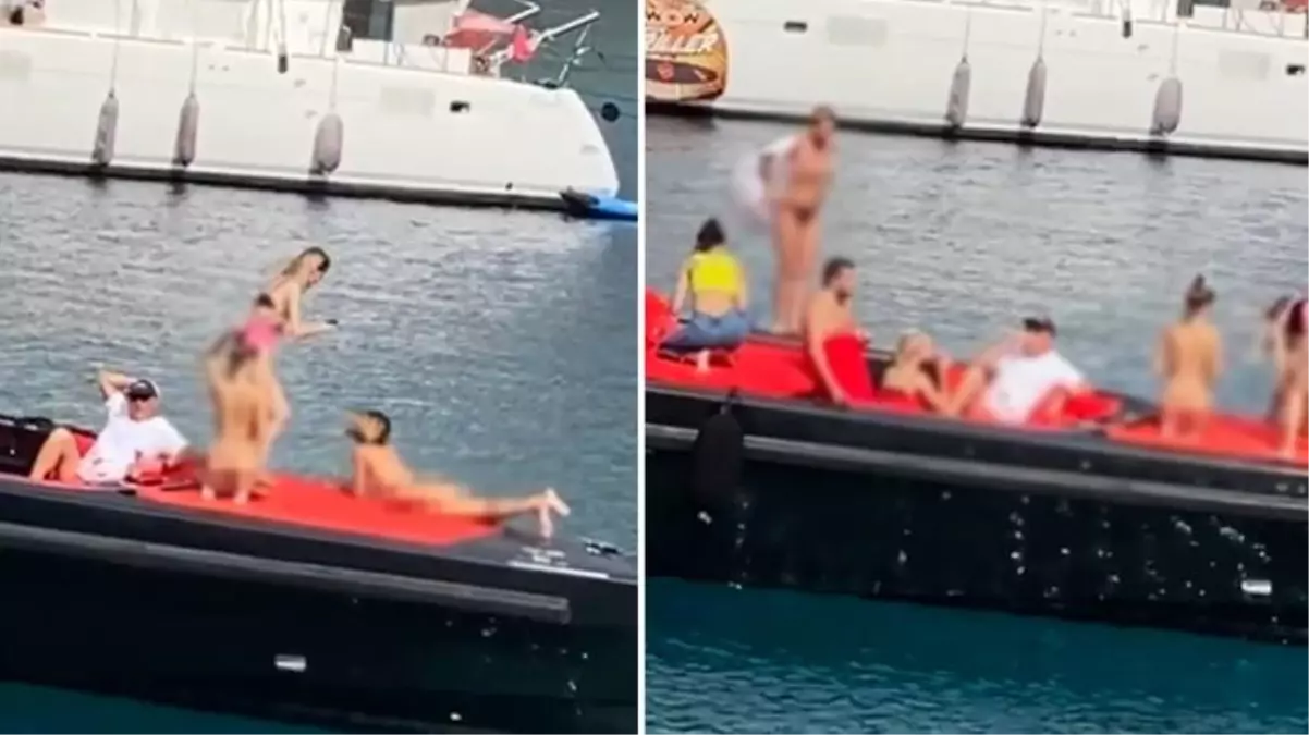 Bunlara tam kapanma yok mu? Tekneyle denize açılıp bir de çıplak poz verdiler