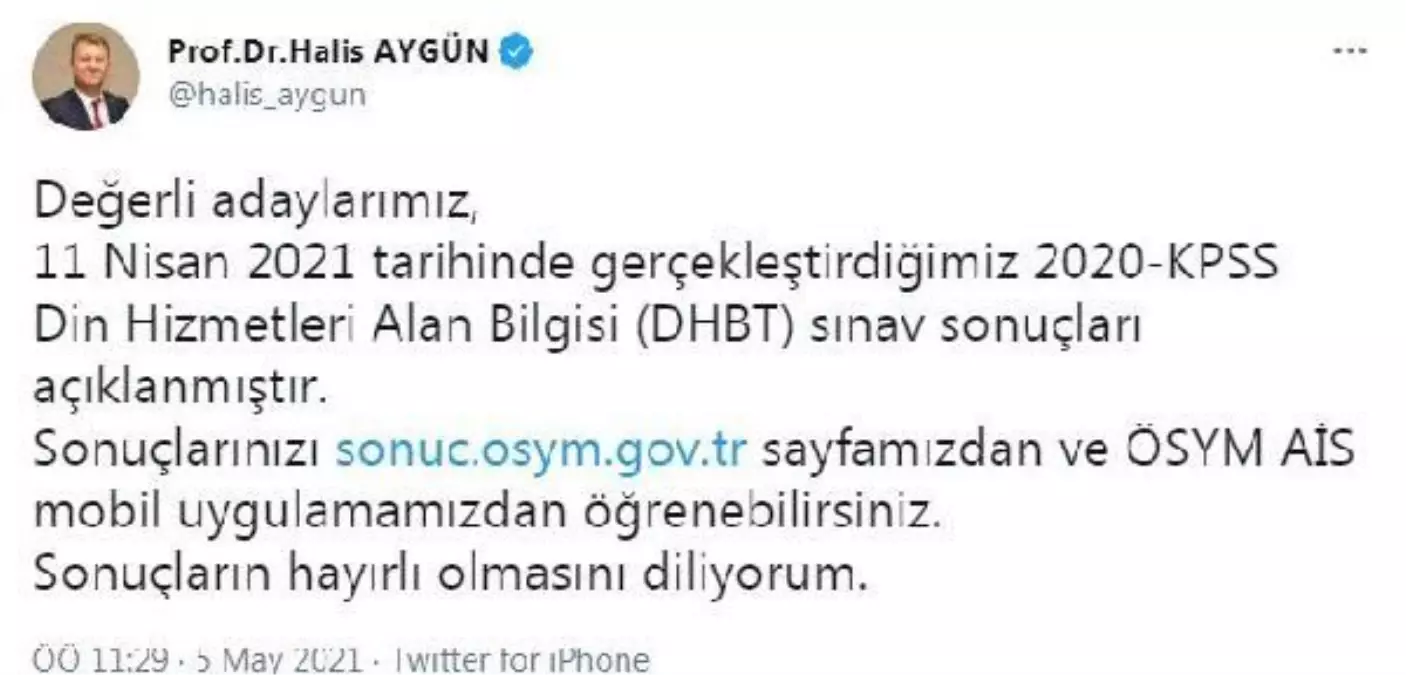 2020-KPSS Din Hizmetleri Alan Bilgisi Sınavı sonuçları açıklandı