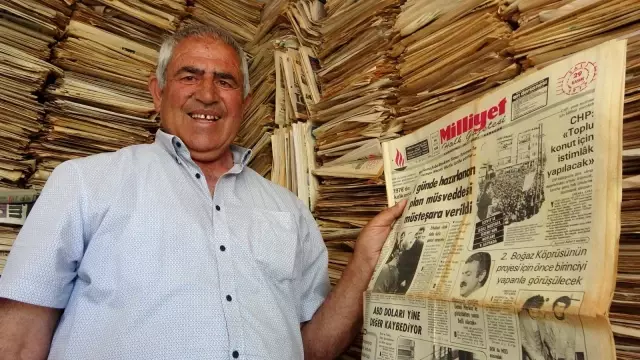 53 yıldır okuduğu gazeteleri arşivliyor 53 yıldır okuduğu gazeteleri arşivliyor