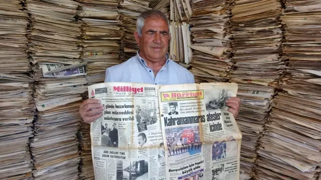 53 yıldır okuduğu gazeteleri arşivliyor 53 yıldır okuduğu gazeteleri arşivliyor