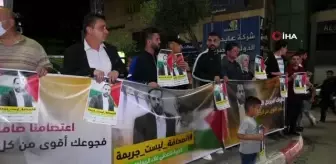 İsrail: - Filistinlilerden tutuklu gazeteci Alaa Al-Rimawi'nin serbest bırakılması için protesto İsrail: - Filistinlilerden tutuklu gazeteci Alaa Al-Rimawi'nin serbest bırakılması için protesto