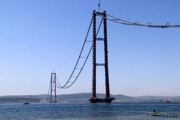 1915 Çanakkale Köprüsü'nde ana halatlar tamamlanıyor