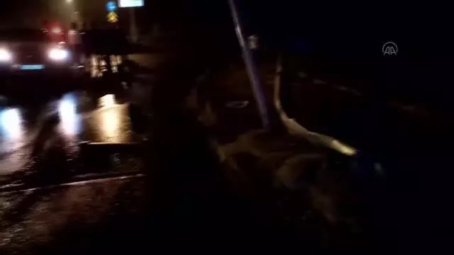 Elektrik direğine çarpan otomobildeki 2 kişi yaralandı Elektrik direğine çarpan otomobildeki 2 kişi yaralandı