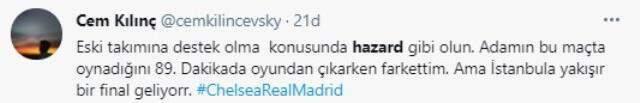 Real Madrid'de Eden Hazard'ın kaçan finalden sonraki mutlu görüntüsüne tepki yağıyor Real Madrid'de Eden Hazard'ın kaçan finalden sonraki mutlu görüntüsüne tepki yağıyor