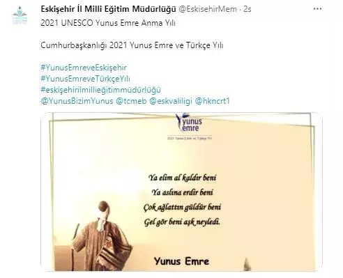 Yunus Emre ve Türkçe Yılı'na özel web sitesi kuruldu Yunus Emre ve Türkçe Yılı'na özel web sitesi kuruldu