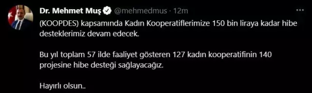Bu yıl 127 kadın kooperatifinin 140 projesine hibe desteği sağlanacak Bu yıl 127 kadın kooperatifinin 140 projesine hibe desteği sağlanacak