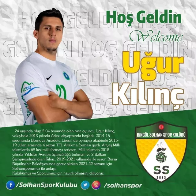 Efeler Ligi'nden Bingöl Solhanspor'a iki transfer Efeler Ligi'nden Bingöl Solhanspor'a iki transfer