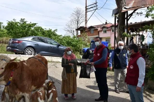 Üçüz doğuran ineğin sahibine altın hediye edildi