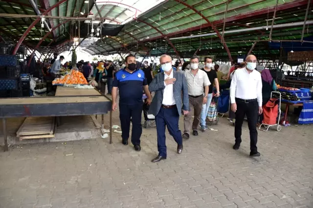 Başkan Kayda kısıtlamada açılan pazaryerlerini denetledi